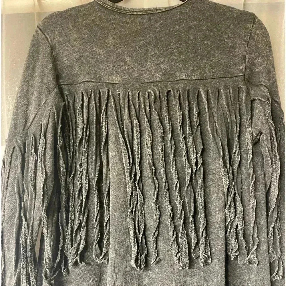 Fringe fleece jacket